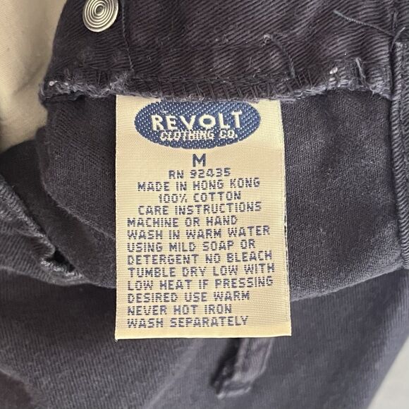 Revolt Y2K Blue Shortalls Womens Medium Shorts Jeans Denim Overalls Vintage 90s - Picture 9 of 10